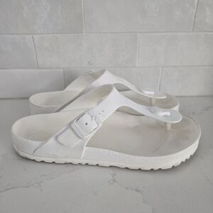 Birkenstock Essentials Gizeh Footbed Thong Slip-on Sandals Foam Light White 37